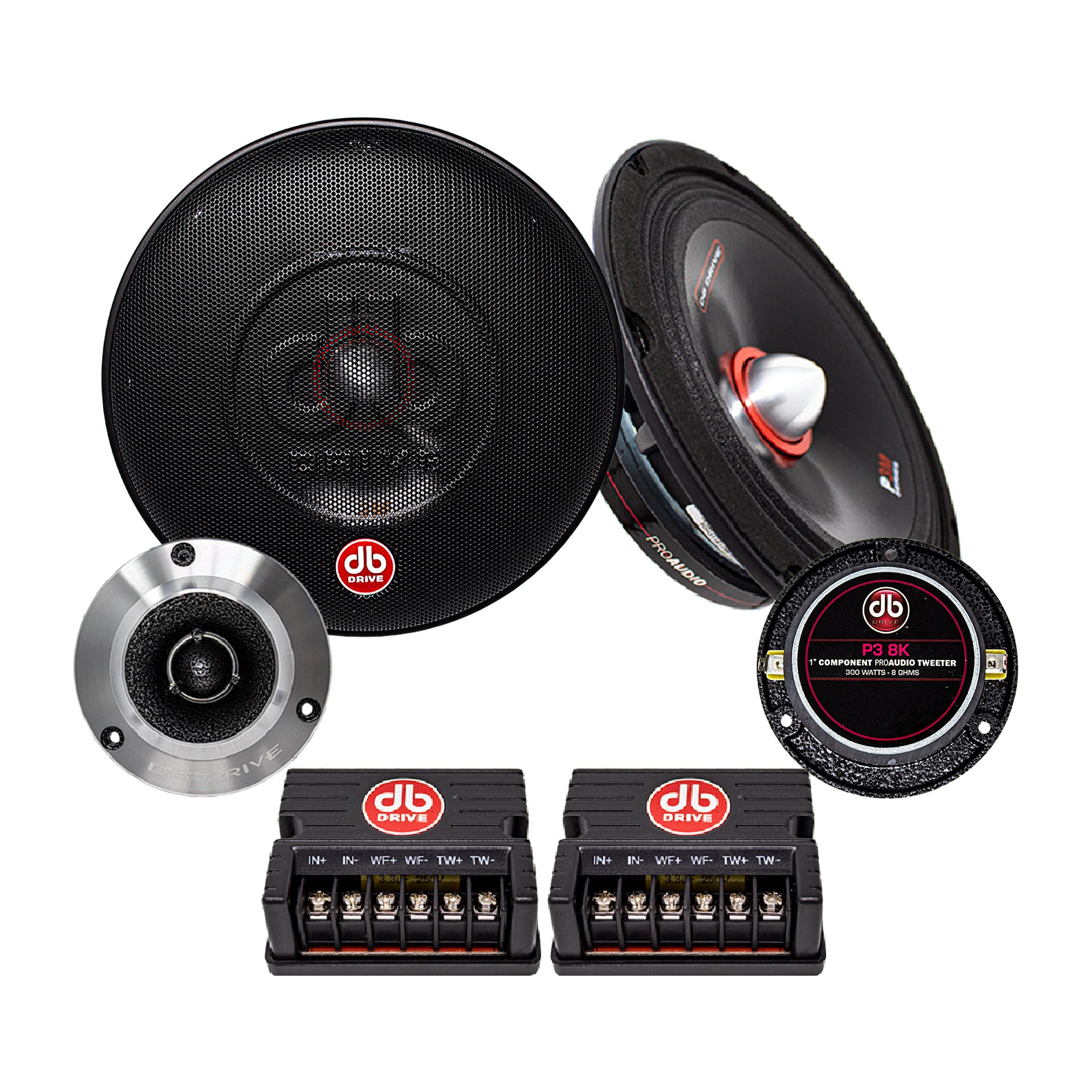 Set de Medios Rangos DB Drive P3 8K 300 Watts 8 Pulgadas Open Show Midrange PRO Audio Series