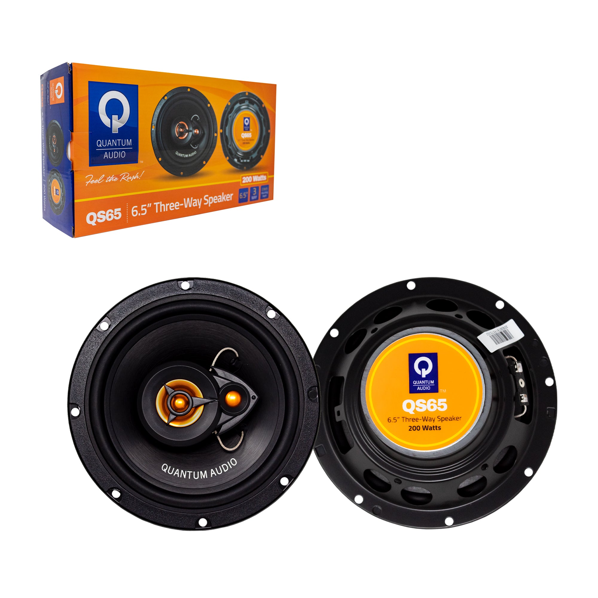 Set de Bocinas Quantum QS65 200 Watts Max 6.5 Pulgadas 4 Ohms 3 Vías 55 Watts RMS con Tweeters