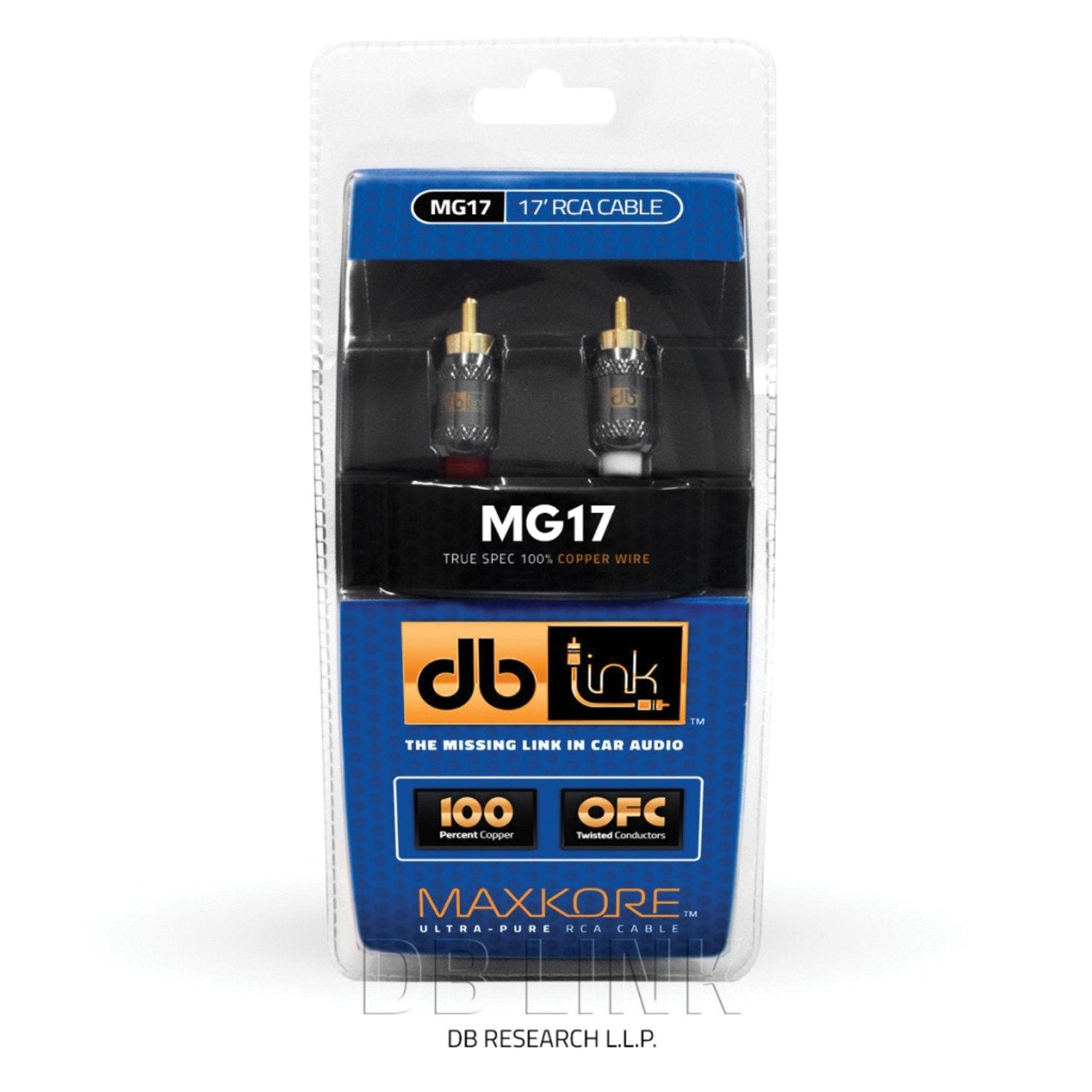 Cable RCA Blindaje Cuádruple DB Link MG17 17 pies 5.18 metros 100% Cobre Maxkore Series