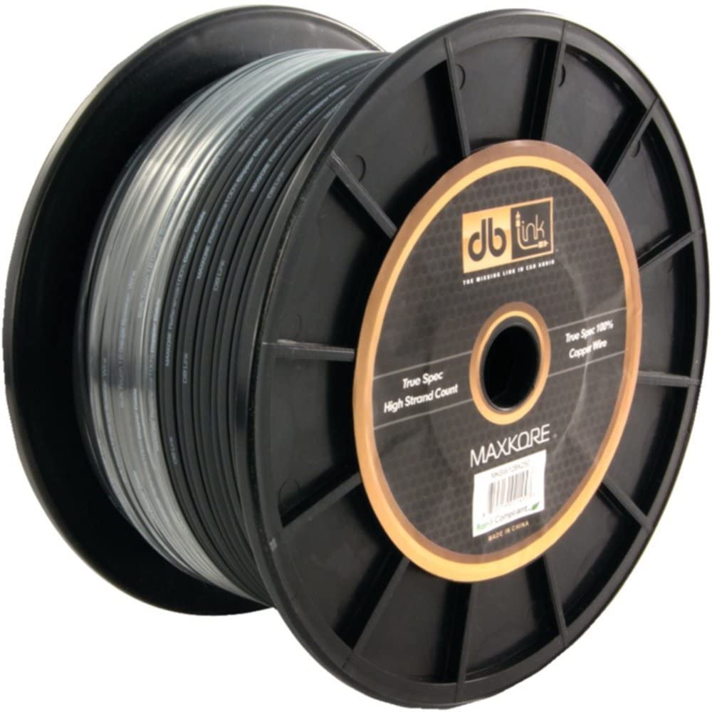 Rollo de Cable Profesional para Bocina DB Link MKSW12BK250 250 pies Calibre 12 Color Negro Maxkore Series