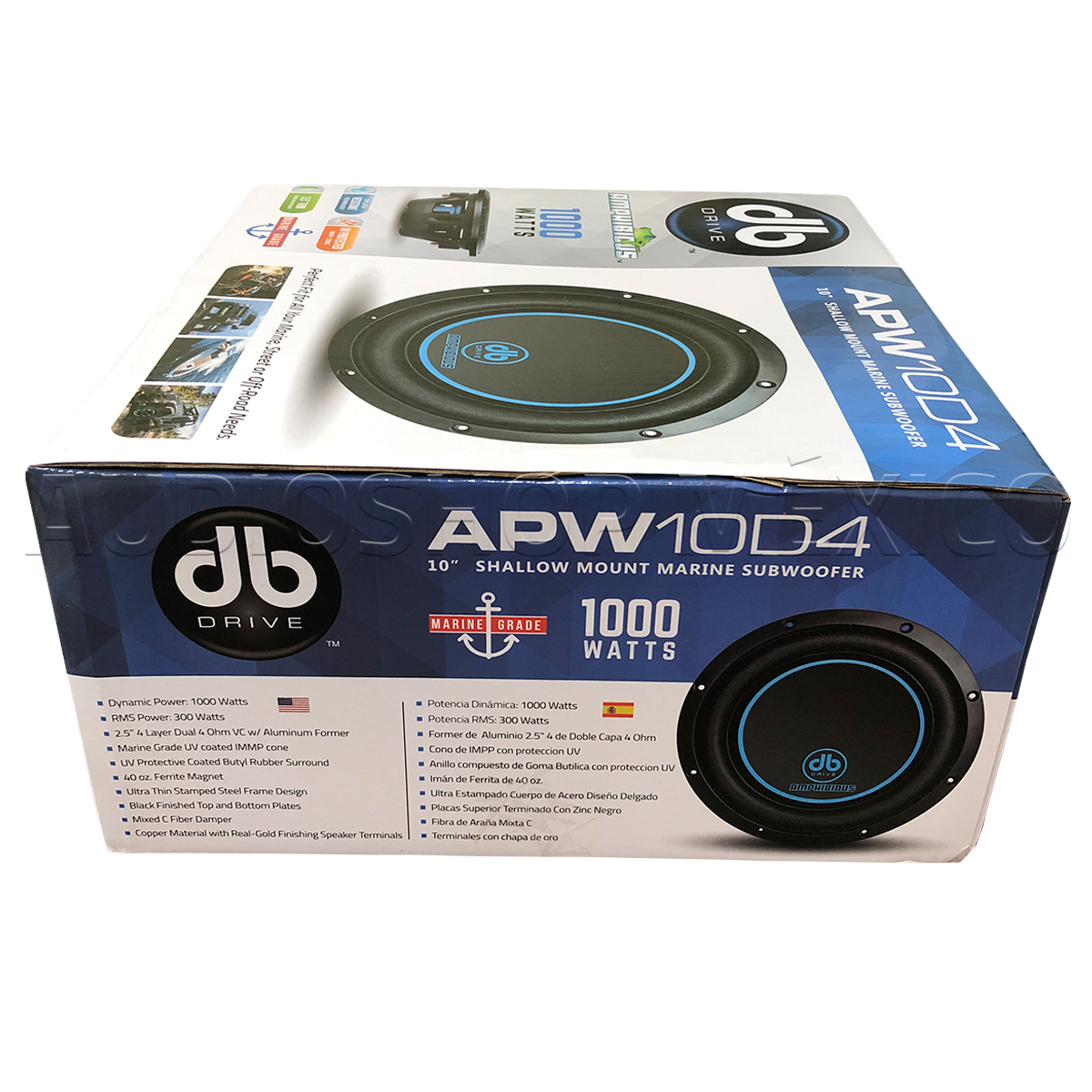 Subwoofer Plano Marino DB Drive APW10D4 1000 Watts 10 Pulgadas 4 Ohms