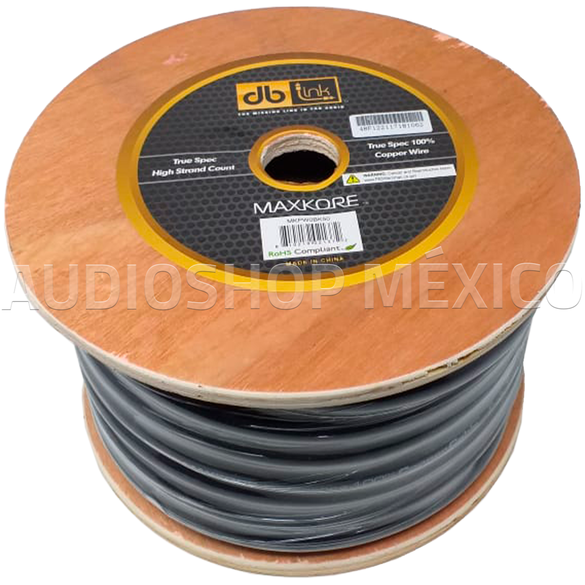 Rollo de Cable Profesional Calibre 0 DB Link MKPW0BK50 50 pies 100% Cobre AWG Color Negro