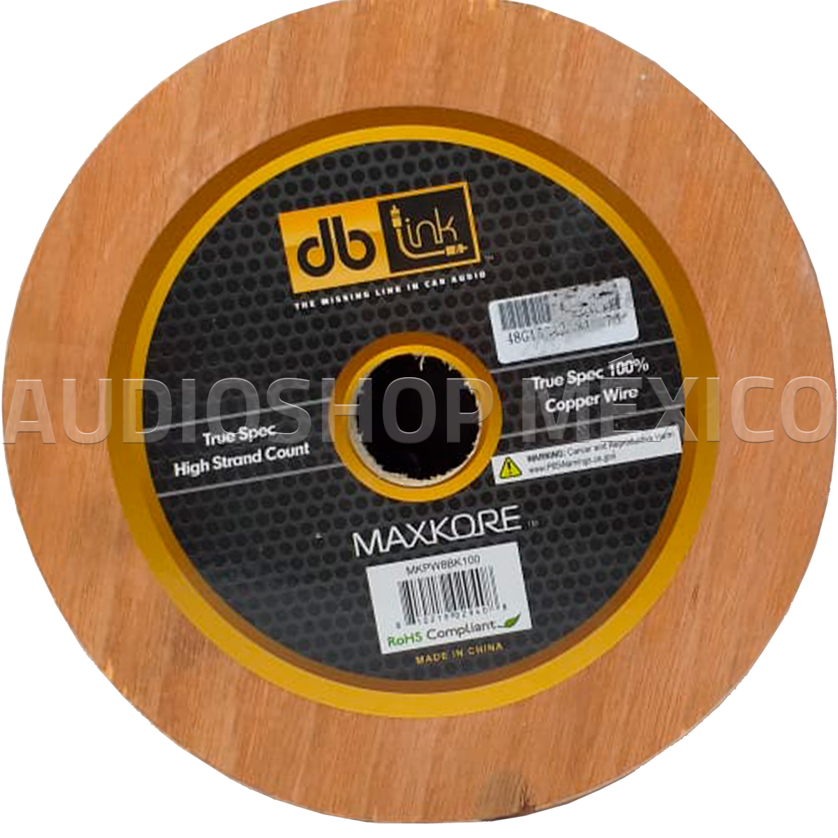 Rollo de Cable Profesional Calibre 8 DB Link MKPW8BK100 100 pies 100% Cobre AWG Color Negro