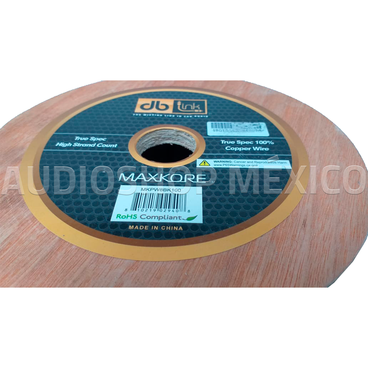 Rollo de Cable Profesional Calibre 8 DB Link MKPW8BK100 100 pies 100% Cobre AWG Color Negro