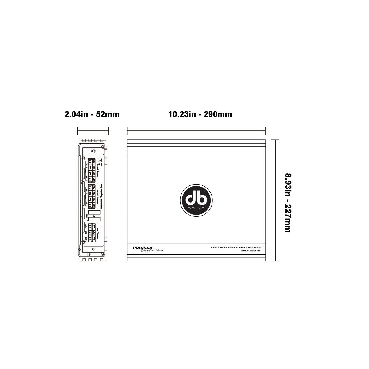 Amplificador Full-Range 4 Canales DB Drive PRO2.6K 2600 Watts Clase AB 2 Ohms Open Show SPL