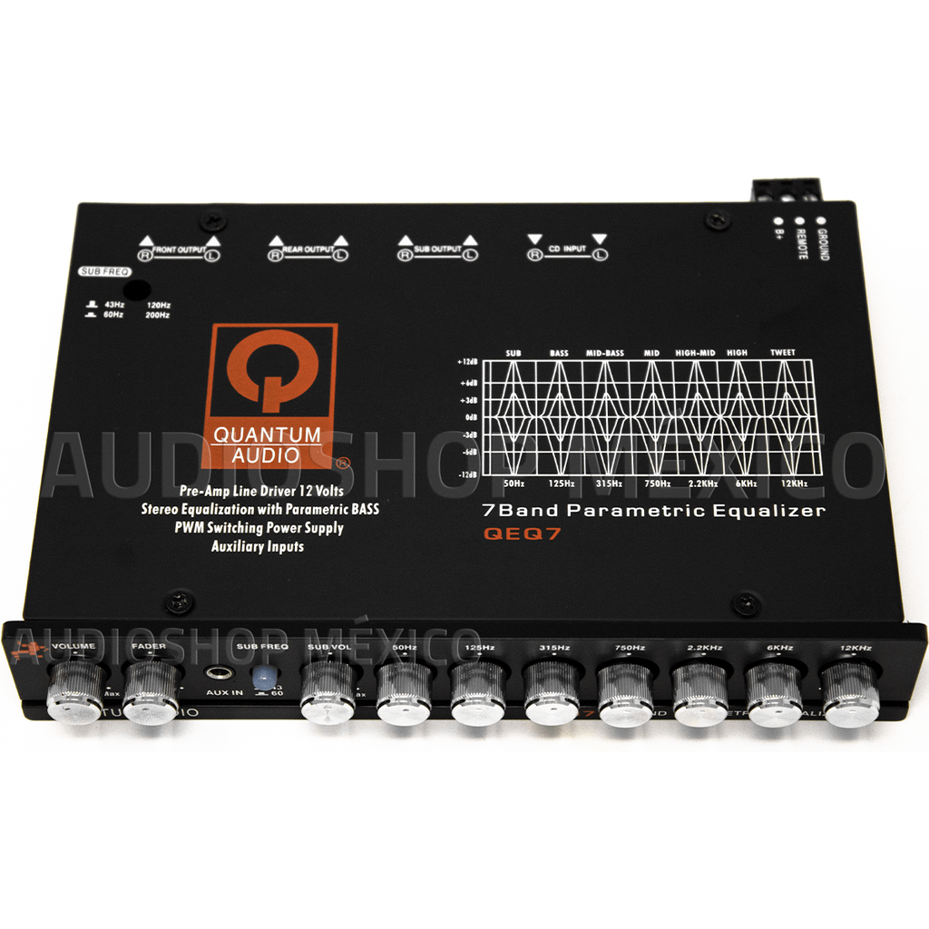 Ecualizador Paramétrico 7 Bandas Quantum Audio QEQ7 7 Volts Max