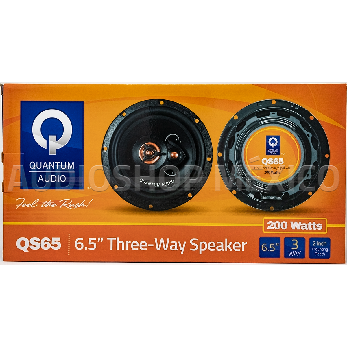 Paquete de 4 Bocinas Coaxiales 6.5 Pulgadas Quantum Audio QS65 200 Watts 3 Vías 55 Watts RMS con Tweeters