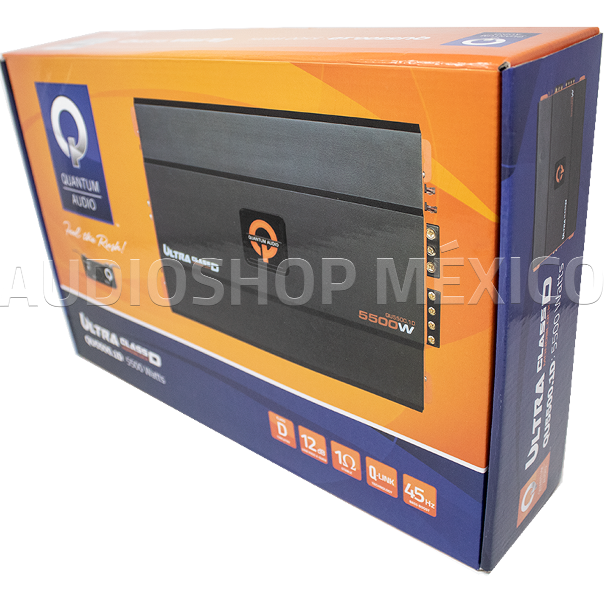 Amplificador Monoblock Quantum Audio QU5500.1D 5500 Watts Clase D con control de bajos Ultra Series