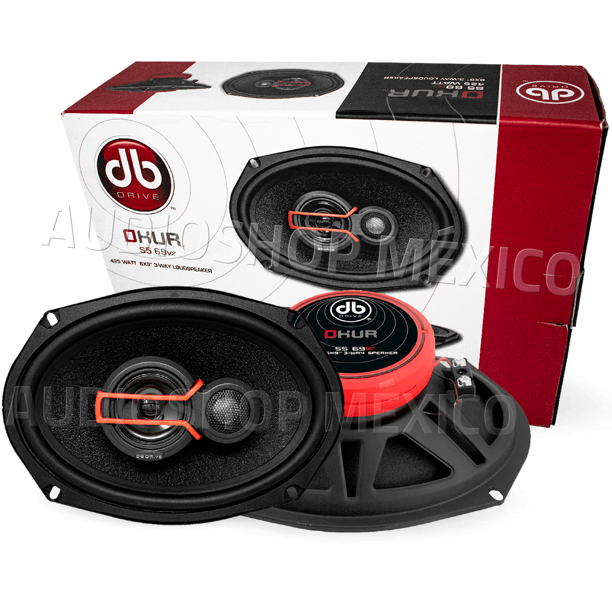 Bocinas Triaxiales DB Drive S5 69v2 425 Watts 6x9 Pulgadas 4 Ohms 100 Watts RMS 3 Vías Okur