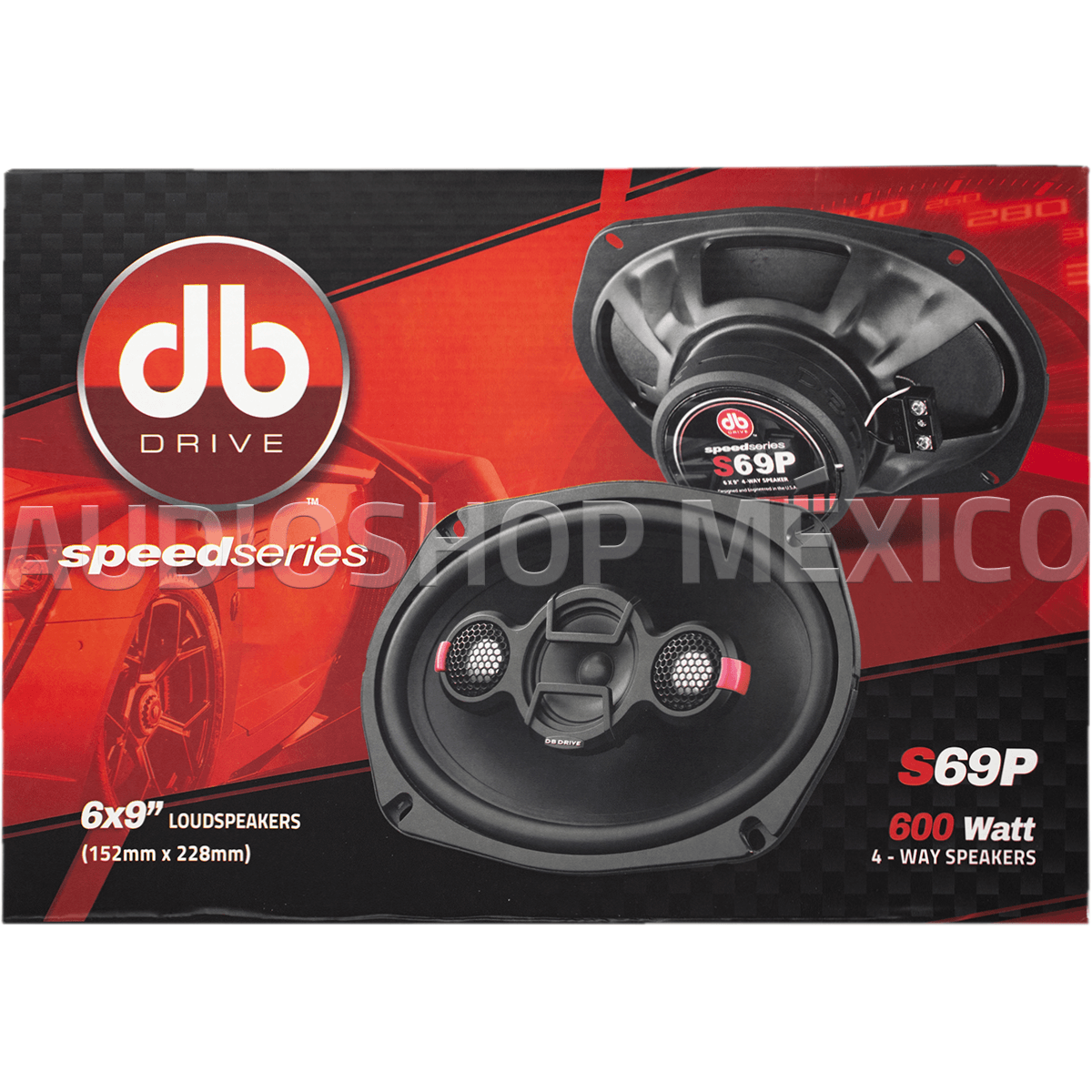 Bocinas Coaxiales DB Drive S69P 600 Watts 6x9 Pulgadas 4 Vías 250 Watts RMS SPL Speed Series