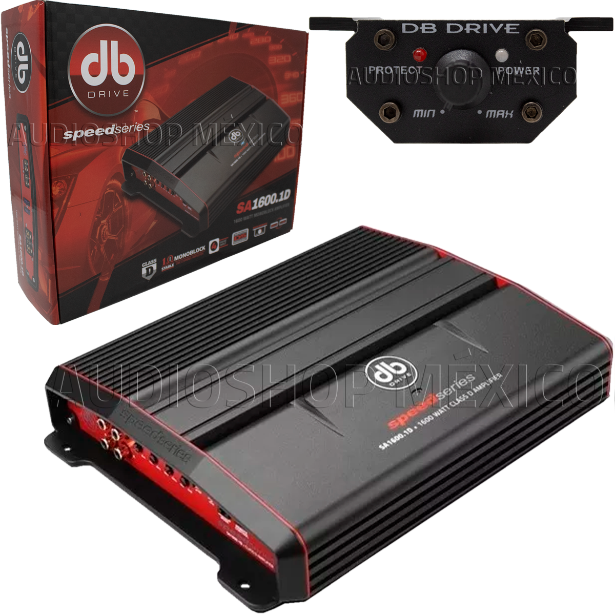 Amplificador Monoblock DB Drive SA1600.1D 1600 Watts Clase D 1 Ohm Speed Series