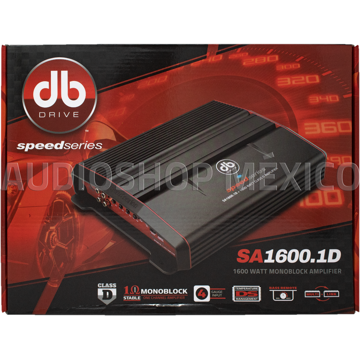 Amplificador Monoblock DB Drive SA1600.1D 1600 Watts Clase D 1 Ohm Speed Series