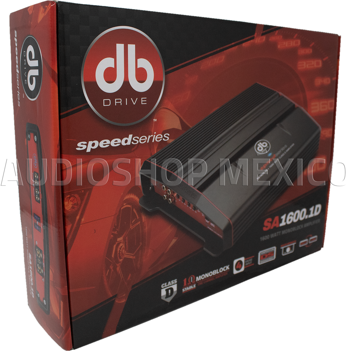 Amplificador Monoblock DB Drive SA1600.1D 1600 Watts Clase D 1 Ohm Speed Series