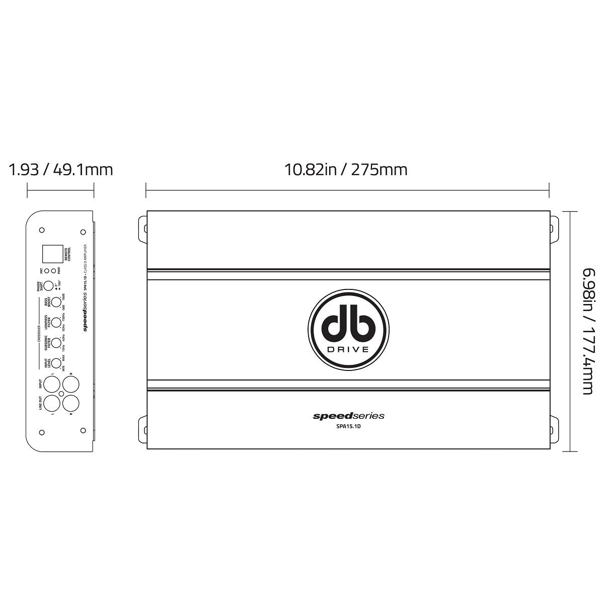 Amplificador Monoblock Db Drive Spa15.1d 1500 Watts Clase D 2 Ohms Speed Series