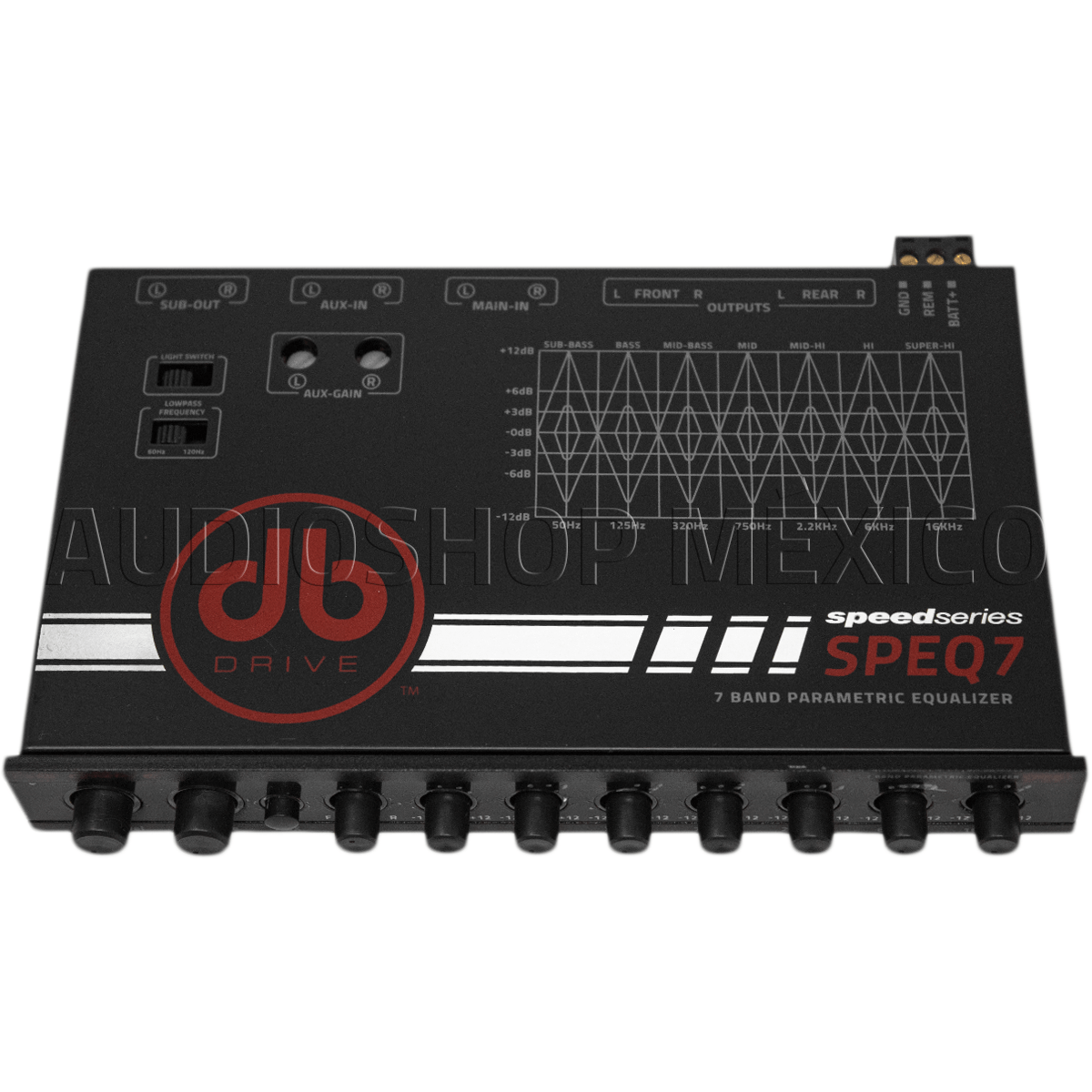 Ecualizador Paramétrico 7 Bandas DB Drive SPEQ7 8 Volts con Control de volumen variable Speed Series