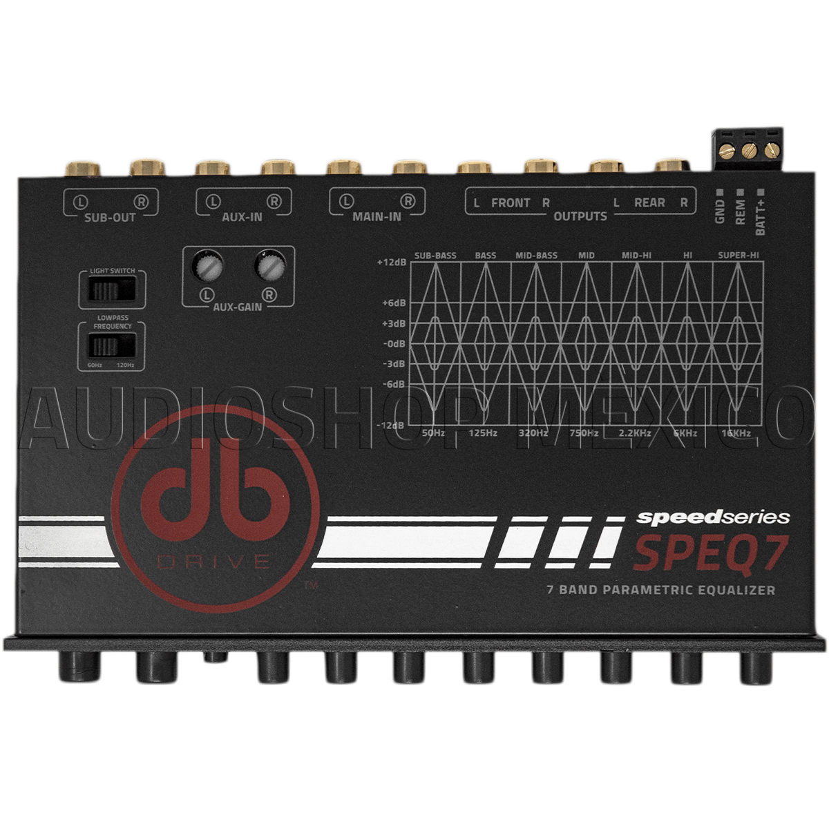 Ecualizador Paramétrico 7 Bandas DB Drive SPEQ7 8 Volts con Control de volumen variable Speed Series