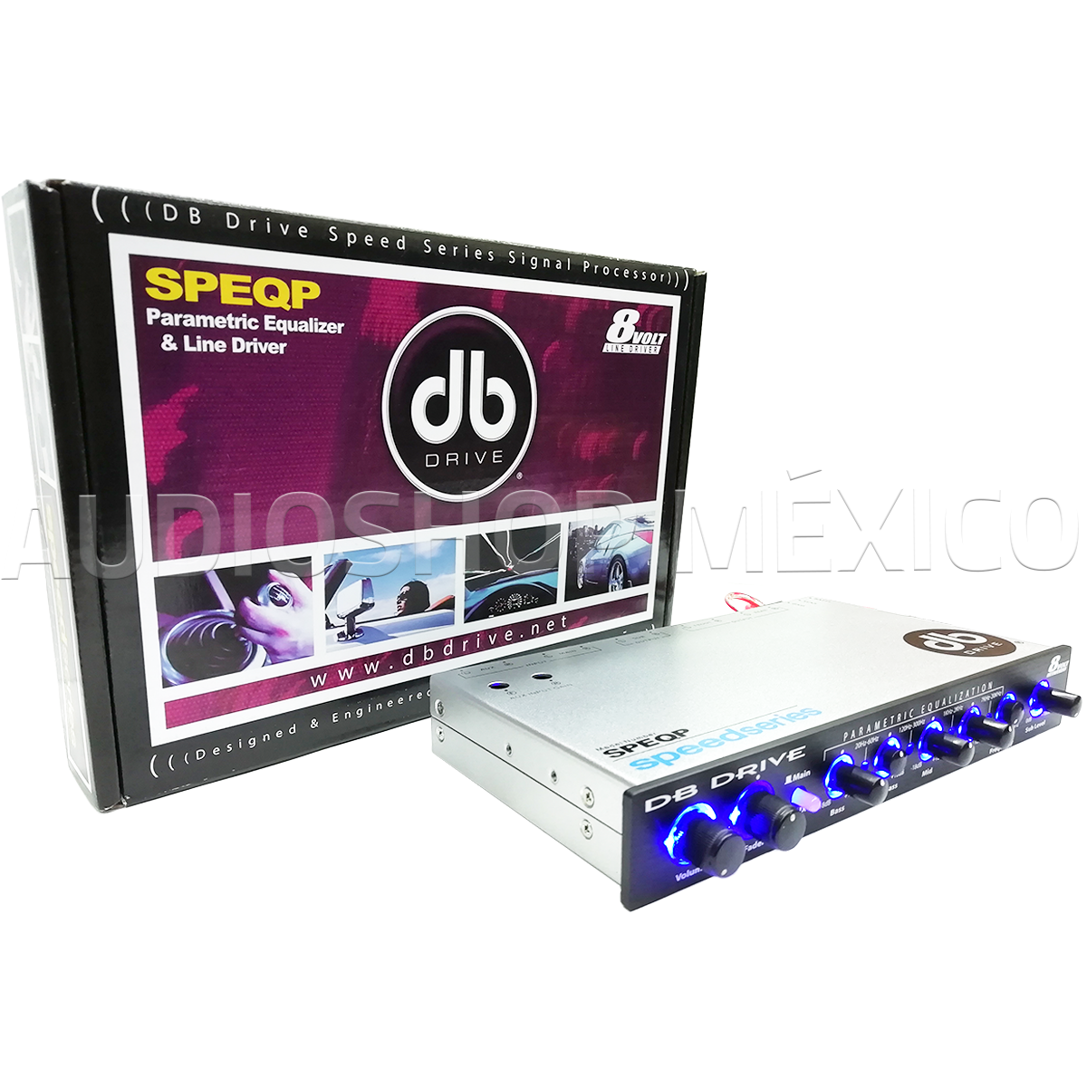 Ecualizador Paramétrico 4 Bandas DB Drive SPEQP 8 Volts RMS Controles Iluminados