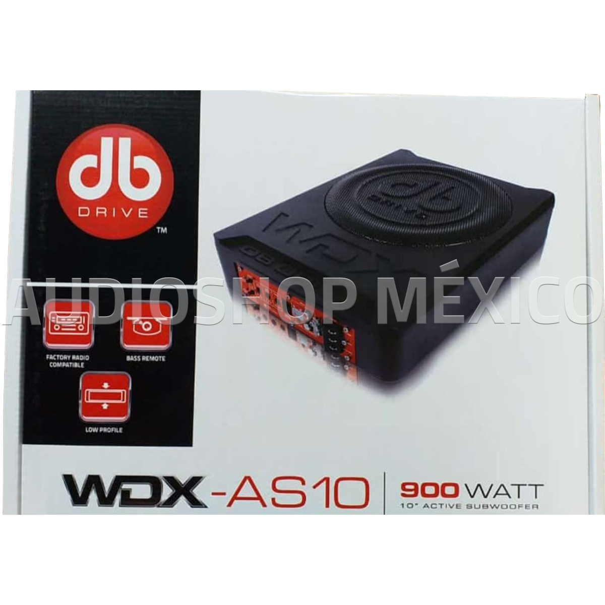 Subwoofer Amplificado DB Drive WDX-AS10 900 Watts 10 Pulgadas con Controlador de bajos remoto WDX Series