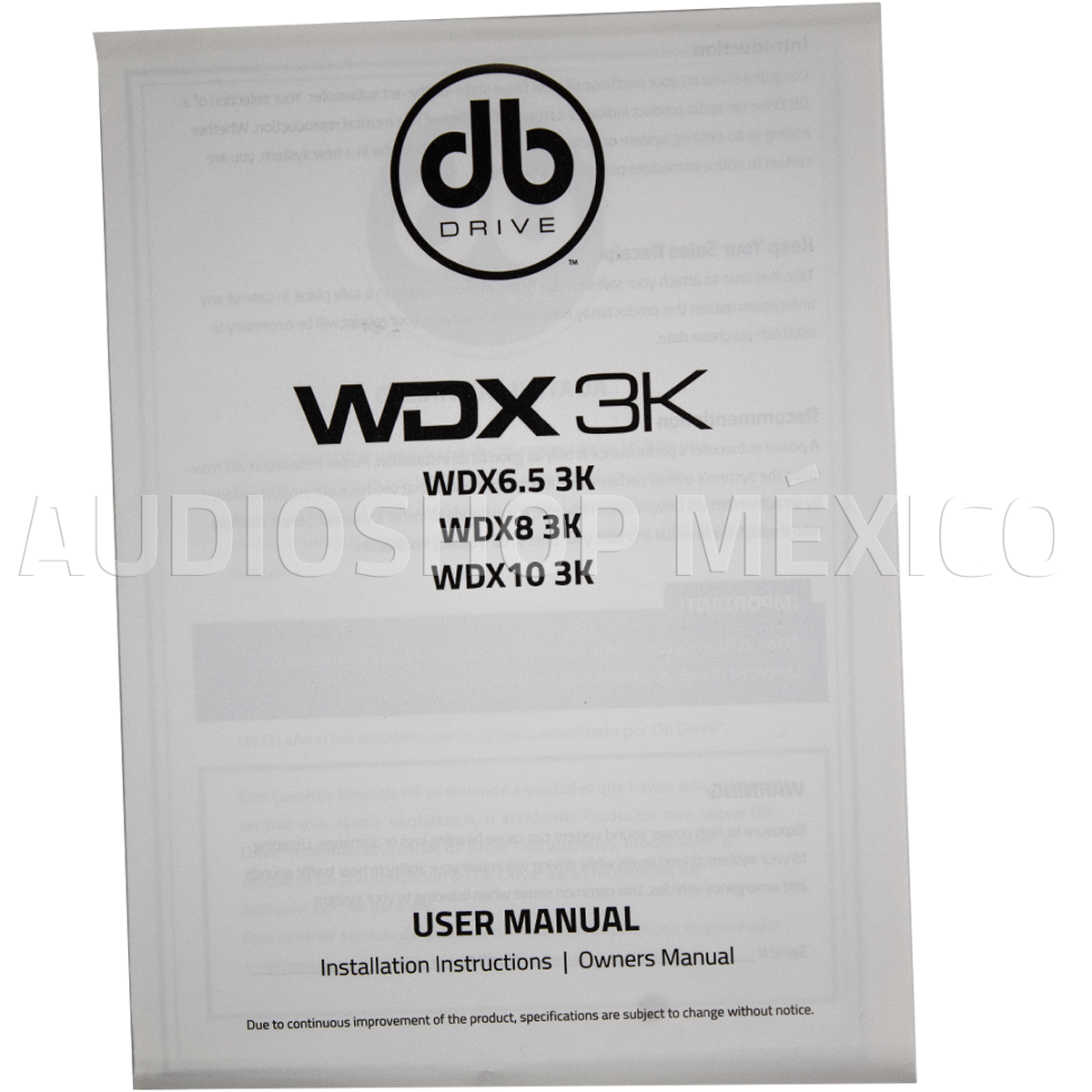 Subwoofer de Competencia DB Drive WDX6.5 3K 600 Watts 6.5 Pulgadas 4 Ohms Doble Bobina