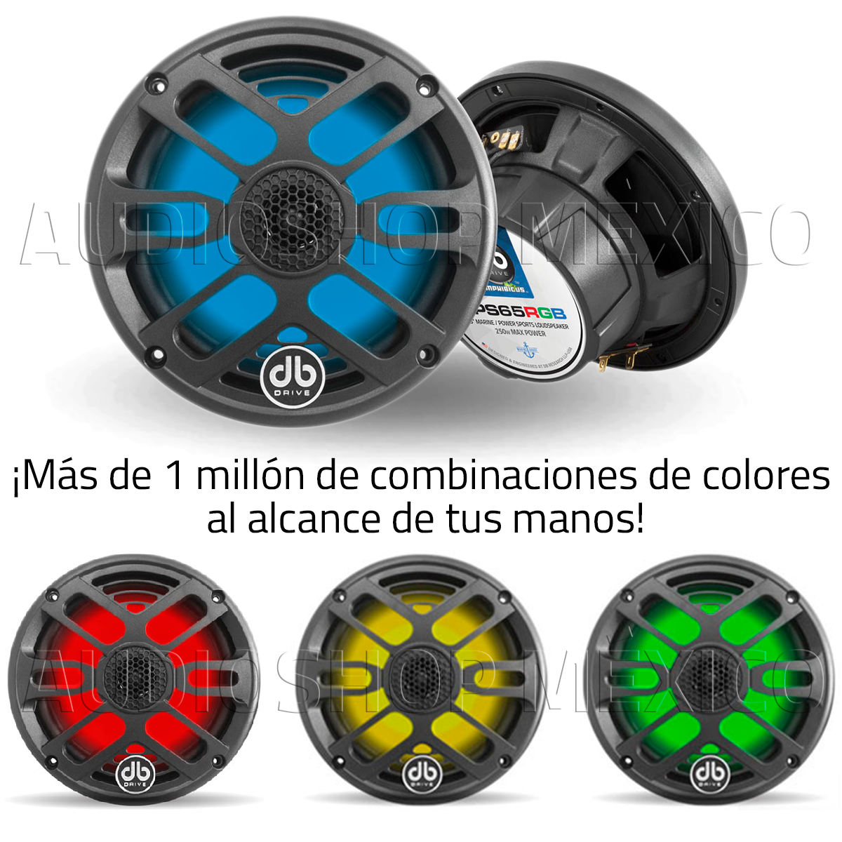 Bocinas Marinas DB Drive APS65RGB 250 Watts 6.5 Pulgadas 2 Vías Iluminación LED RGB