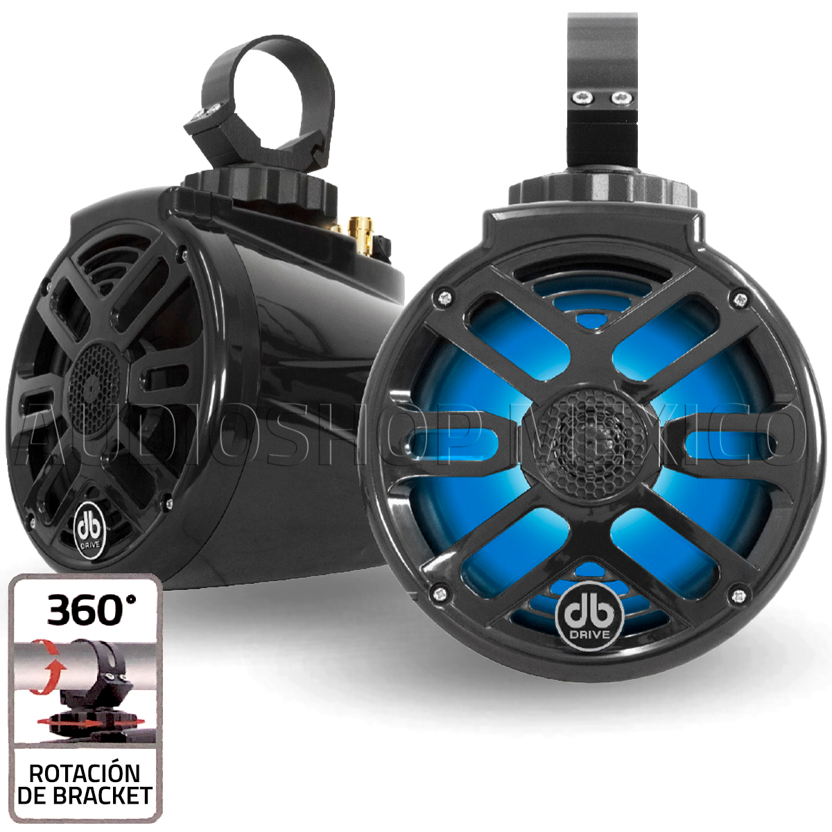 Bocinas Marinas DB Drive APT65RGB 6.5 Pulgadas 2 Vías 250w Iluminación LED RGB