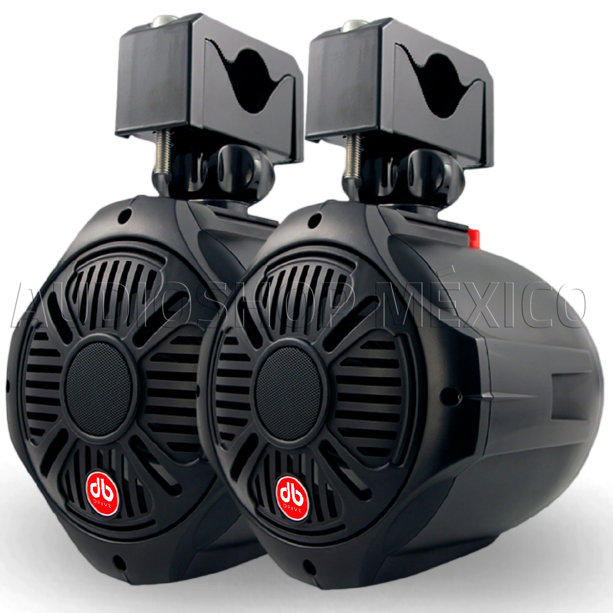 Bocinas Marinas De Torre DB Drive APT8.0PROv2-B 600 Watts 8 Pulgadas 4 Ohms Lancha Rzrs Can Am Motor Sport Uv Protect Rotación 360 Grados