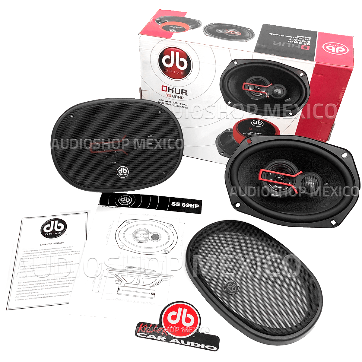 Bocinas Triaxiales DB Drive S5 69HP 500 Watts 6x9 Pulgadas 4 Ohms con Tweeter High Power