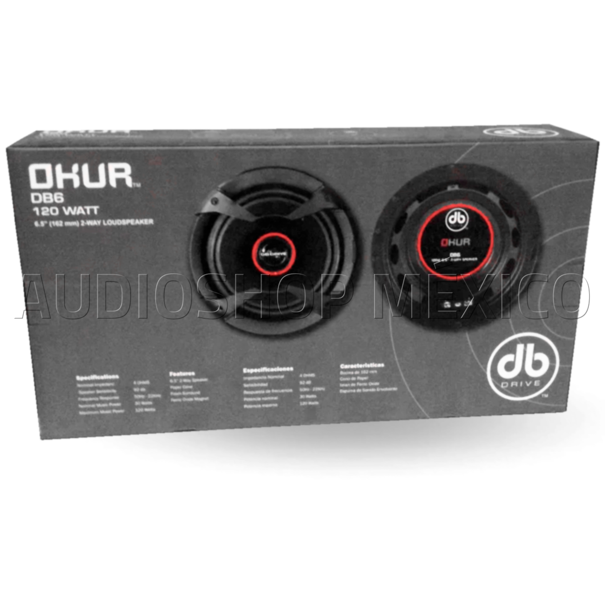 Set De Bocinas Coaxiales DB Drive DB6 120 Watts 6.5 Pulgadas 4 Ohms 2 Vías