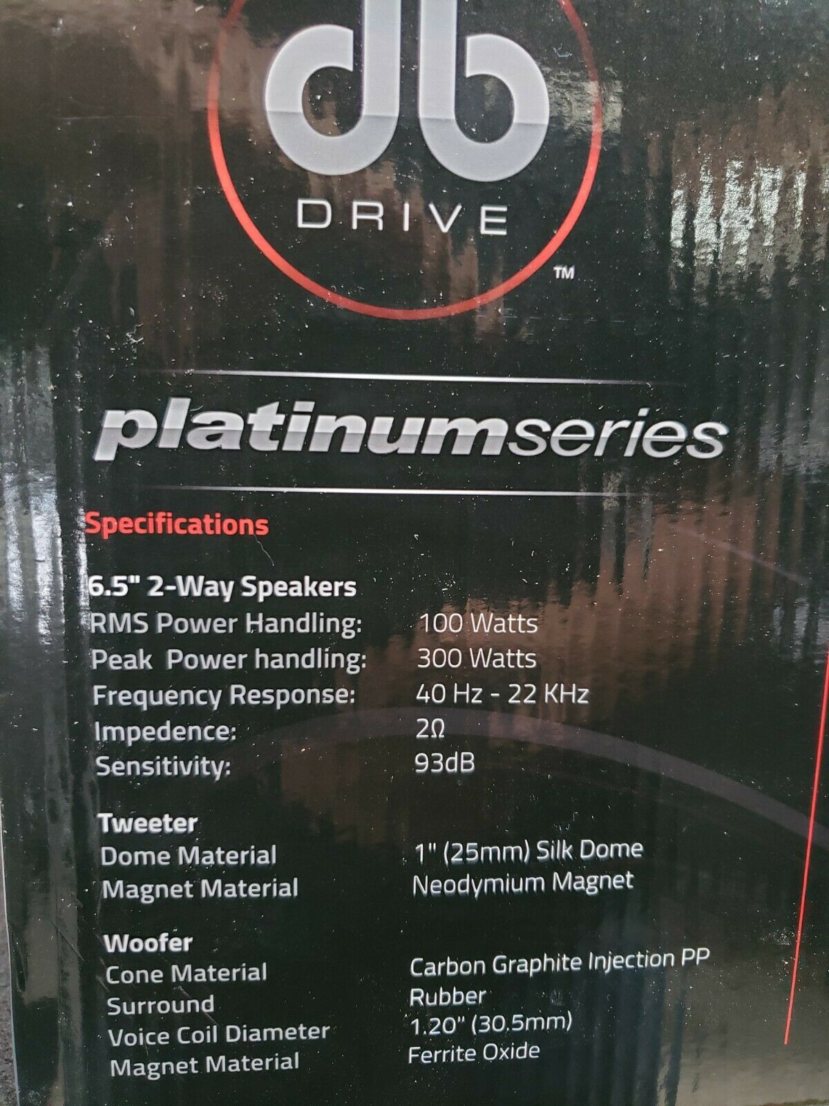 Bocinas DB Drive PTS65 300 Watts 6.5 Pulgadas 4 Ohms 100 Watts RMS 2 Vías Platinum Series